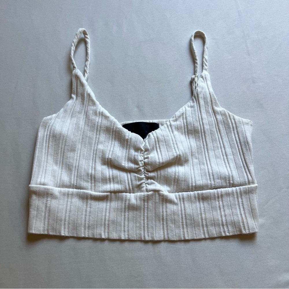 MICHAEL COSTELLO‎ x REVOLVE white rib knit cropped tank top